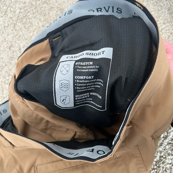 Orvis Men’s Cargo Shorts Tan Size 40 - Picture 2 of 4